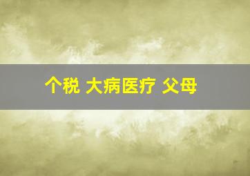 个税 大病医疗 父母